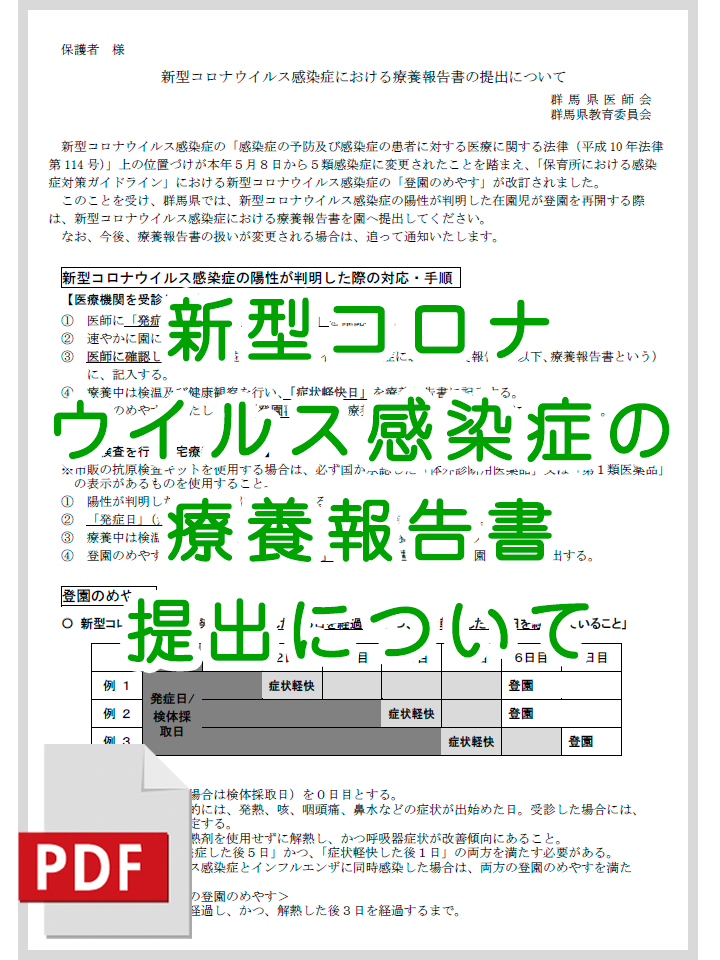 新型コロナウイルス感染症の療養報告書提出について